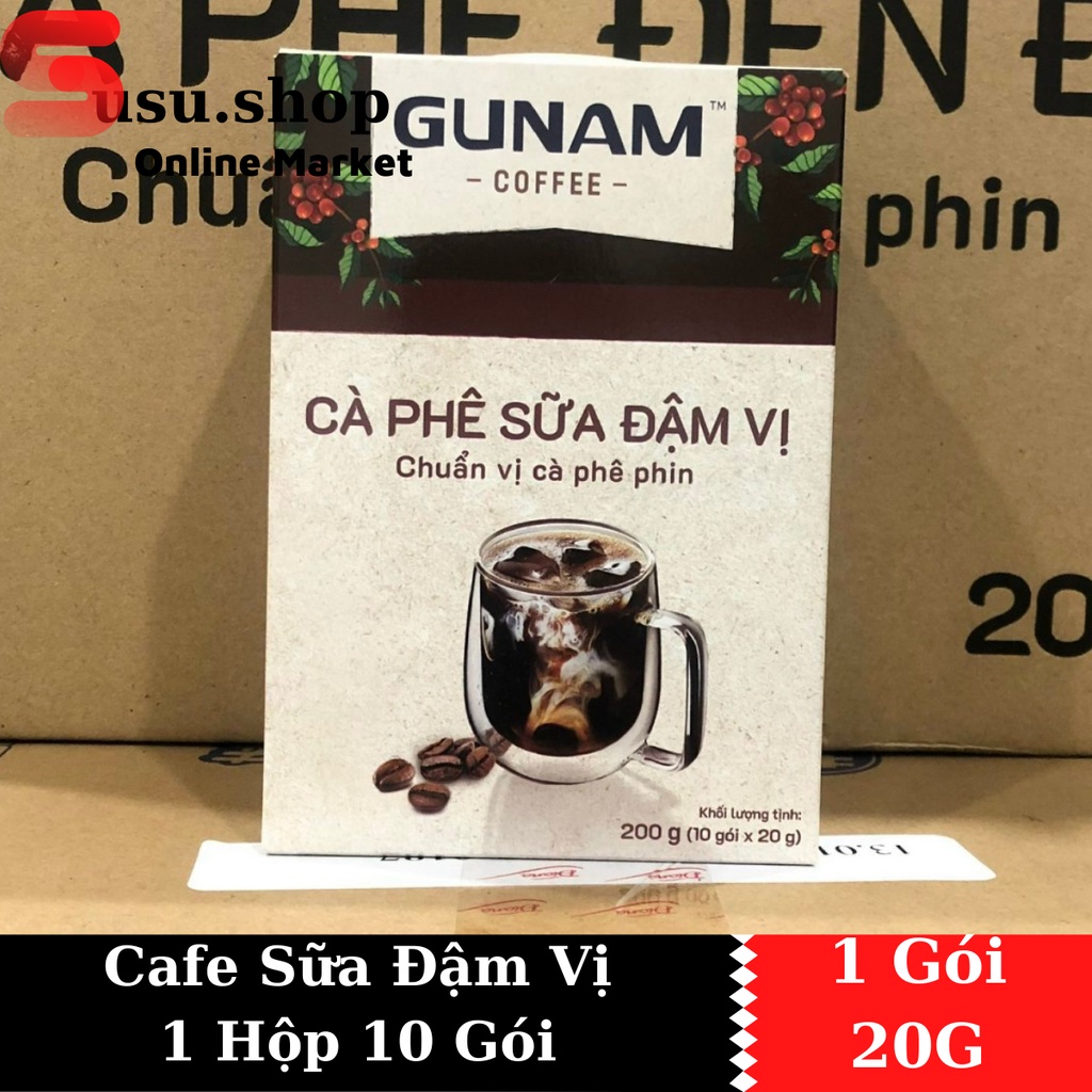 Cà phê hòa tan GUNAM đậm vị cà phê sữa chuẩn vị pha phin (hộp 10 gói x 20g)