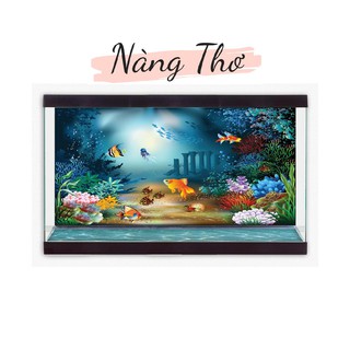 DECAL TRANH 3D DÁN HỒ CÁ_DECAL NÀNG THƠ