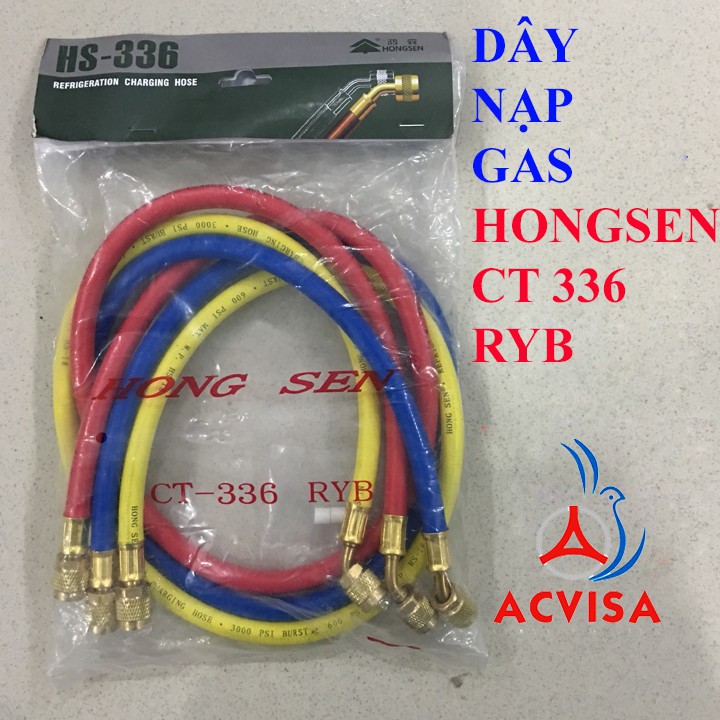 Bộ Dây Nạp Gas Hongsen R22 Model CT-336 RYB (1 Bộ = 3 Sợi 90cm)