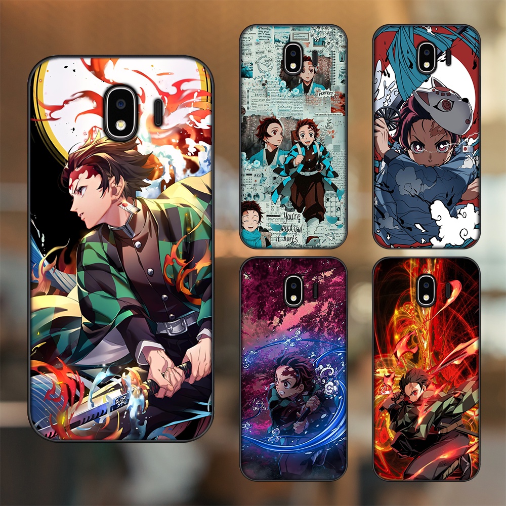 Ốp lưng Samsung J4 viền đen in hình Tanjiro Kimetsu No Yaiba