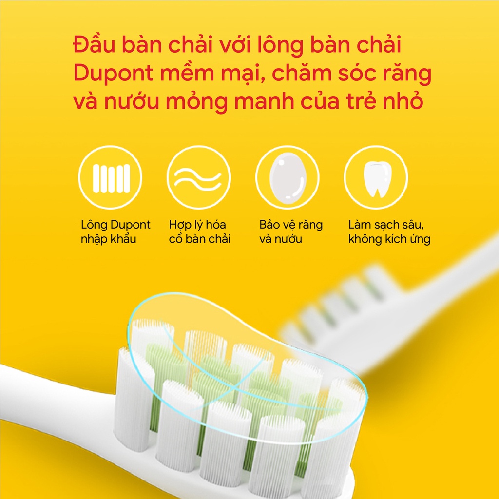 Bàn chải điện trẻ em phù hợp cho trẻ từ 3 tuổi - 12 tuổi 3 chế độ làm sạch răng T02