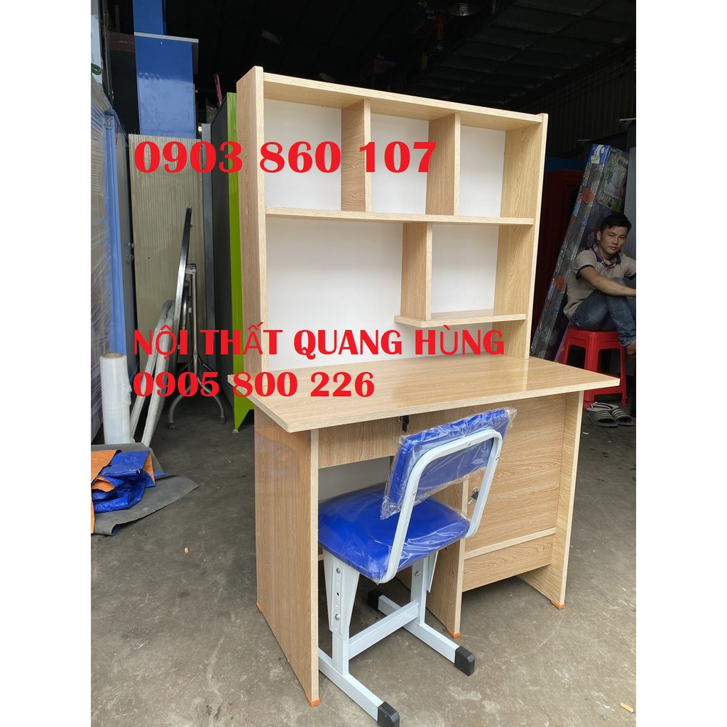 Bàn học sinh có kệ sách  tặng hình dán nghộ nghĩnh cho bé gái, siêu nhân cuồng phong cho bé trai