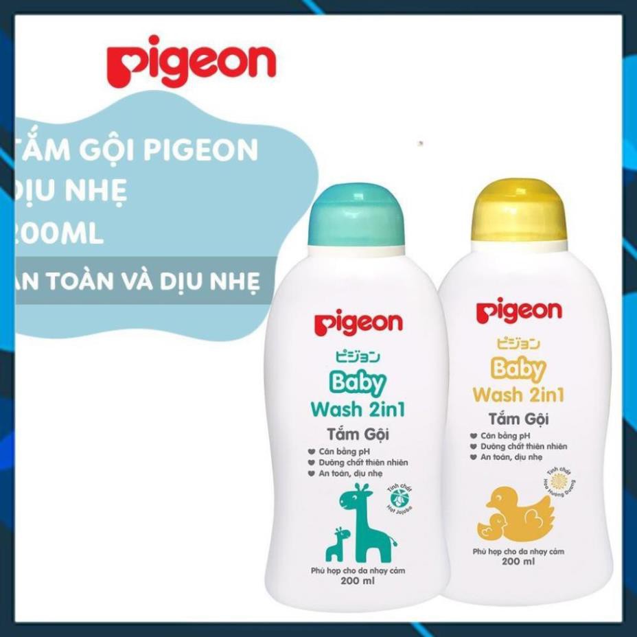 [Chính Hãng]  Sữa tắm gội dịu nhẹ Pigeon 200ml / 700ml 2in1 Hoa hướng dương / Jojoba