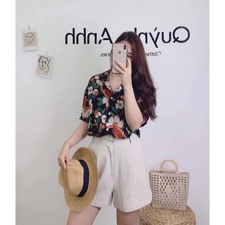 Áo sơmi hoa lá cành