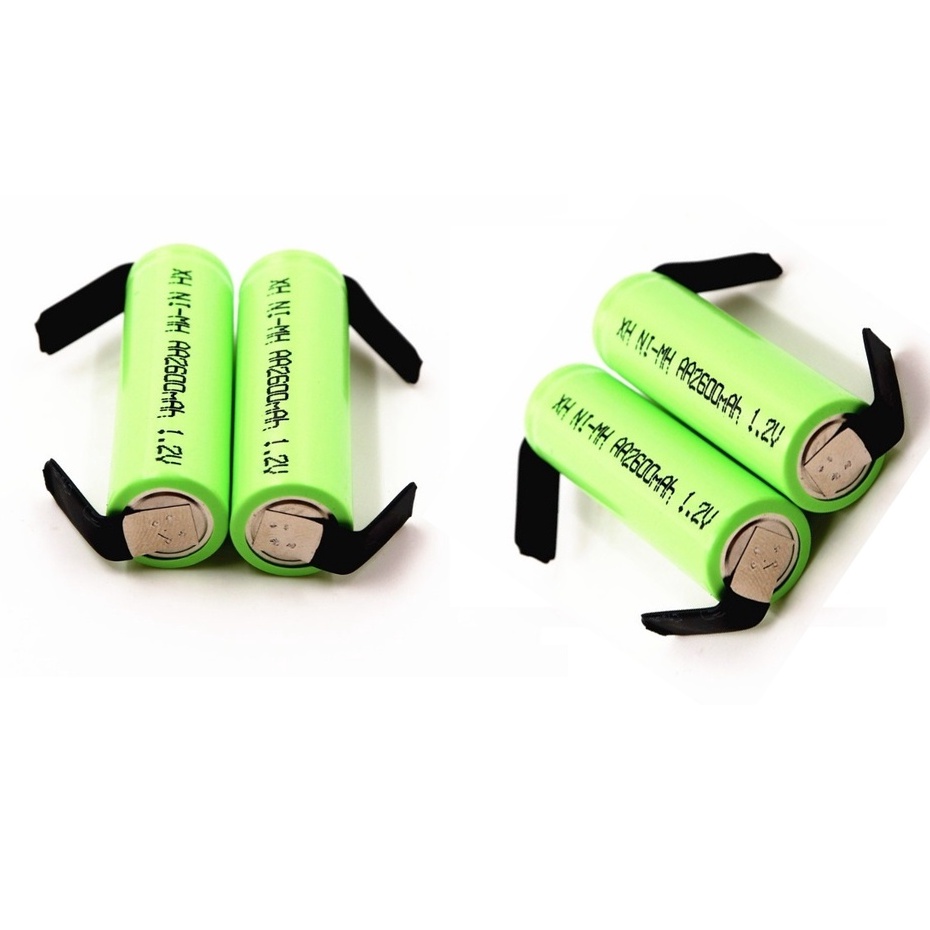 2 Viên Pin sạc Lithium-Ion cỡ AA dung lượng 2600mAh 1.2V có hàn kết nối niken sẵn 2 đầu viên Pin