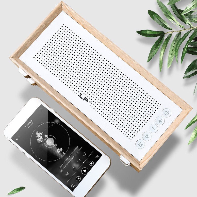 [NHẬP KHẨU] Loa Bluetooth Vỏ Gỗ Decor Phong Cách Bắc Âu Cổ Điển Vintage, Hỗ Trợ SD, Loa Kép Âm Thanh Chuẩn