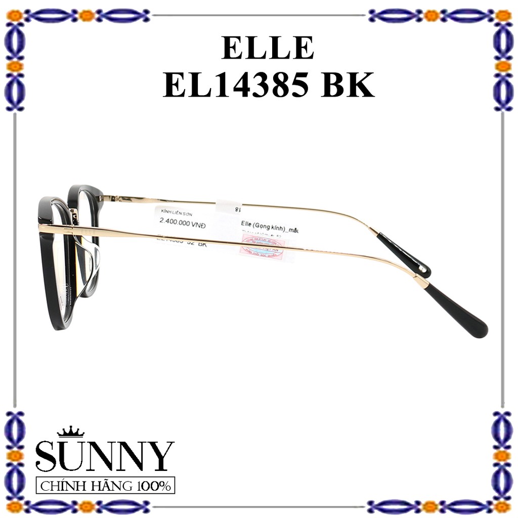 Gọng kính thời trang Elle EL14385 BK chính hãng Korea, bảo hành toàn quốc