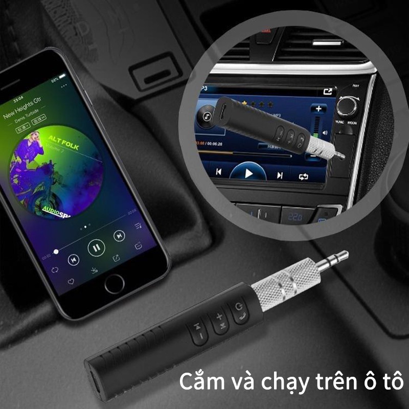 Bộ thu tín hiệu âm thanh không dây kết nối Bluetooth 3.5mm BT450 AUX cho xe hơi SUNhai