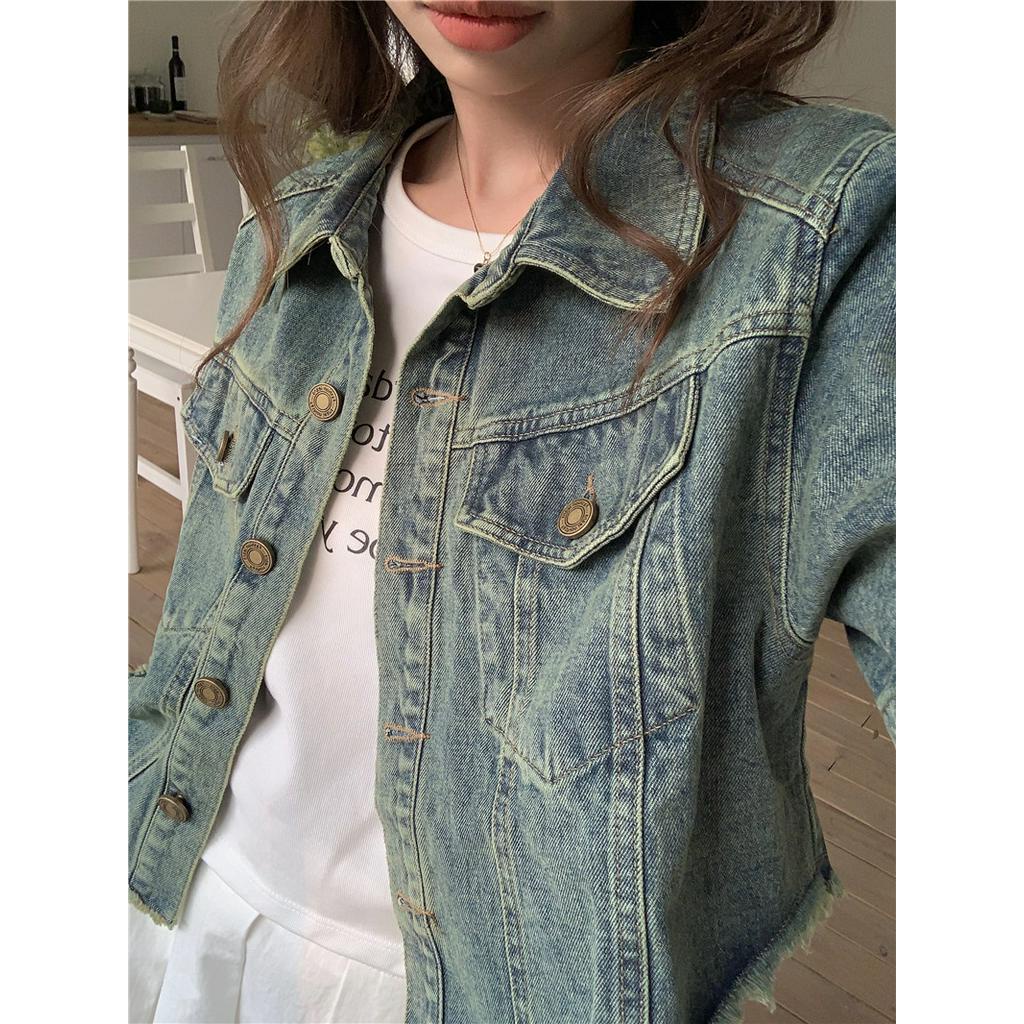 Áo Khoác Denim Dáng Ngắn Phong Cách Hàn Quốc Cổ Điển 63635