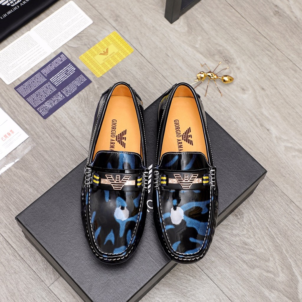 Giày lười nam da thật Armani thiết kế thời thượng và bắt mắt, tạo nên phong cách thời trang riêng