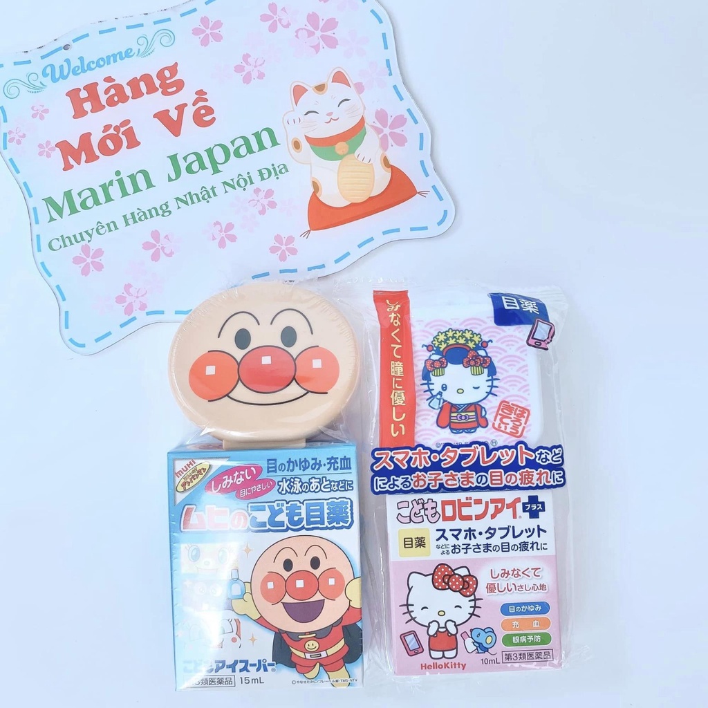 Nhỏ mắt cho bé Anpanman và Hello Kitty Muhi Nhật Bản