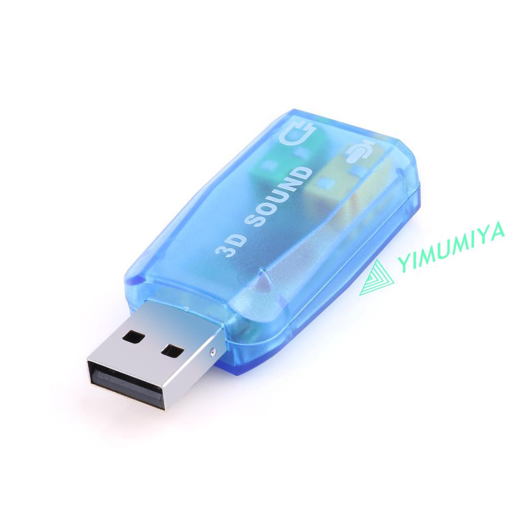 YI External USB Sound Card 3D Audio Headset Microphone Adapter for PC Desktop