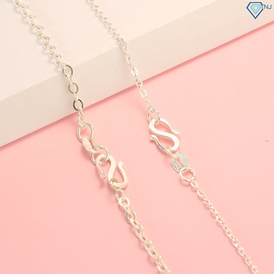 Dây chuyền bạc đôi khắc tên Vòng tròn tình yêu DCD0027 - Trang Sức TNJ