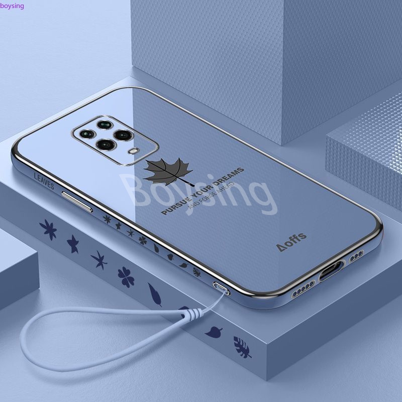 Ốp Điện Thoại Mạ Điện Họa Tiết Lá Phong Cho Redmi note 8T 9 9S 9C 10A 10C 10X Pro