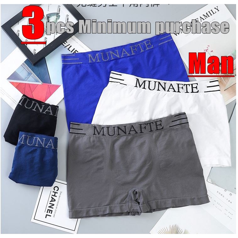 MUNAFIE Bộ 3 Quần Lót Boxer Nam Vải spandex