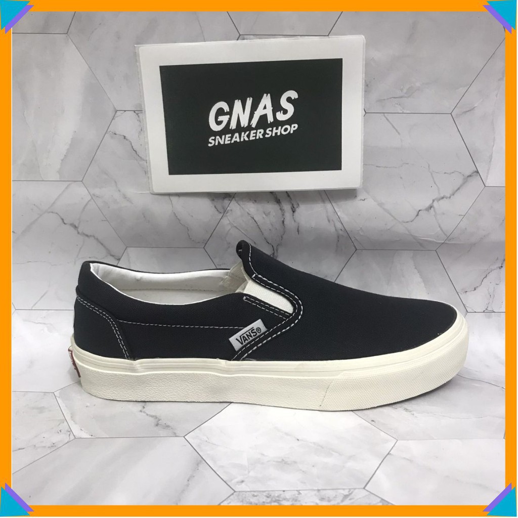 vans nam Giày lười đen vải cao cấp nam nữ đẹp giá rẻ kiểu dáng giày slip on