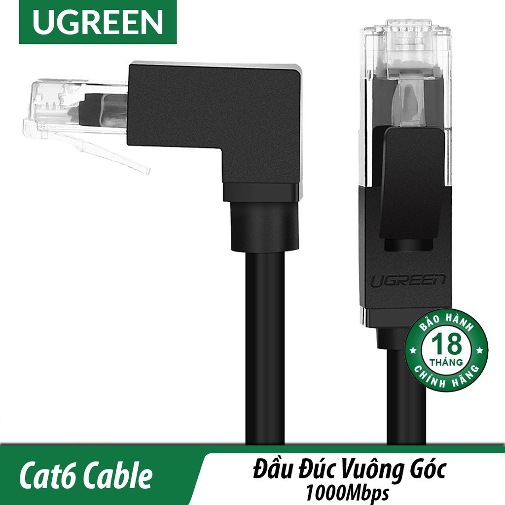 Cáp mạng Cat6 2 đầu đúc, góc 90 độ UGREEN 30833 30835 NW112