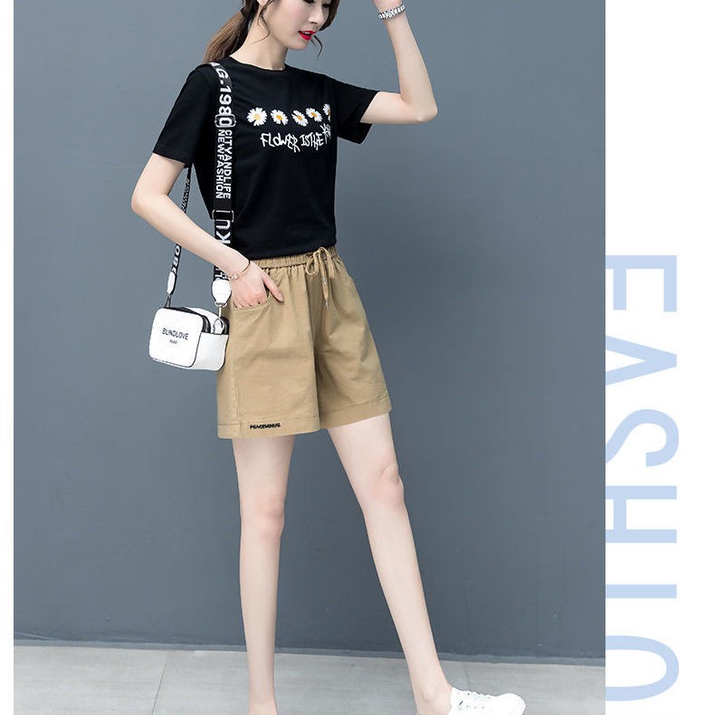 Quần Short Thể Thao Lưng Cao Dáng Rộng Plus Size Chất Liệu Cotton Lanh Cho Nữ | BigBuy360 - bigbuy360.vn
