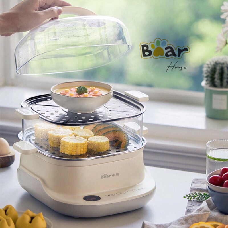 NỒI HẤP ĐA NĂNG 6L BEAR C60T7 KHAY INOX CHÍNH HÃNG 800W