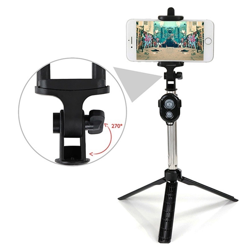 Gậy selfie gấp gọn có chân tripod kết nối Bluetooth điều khiển từ xa cho điện thoại thông minh