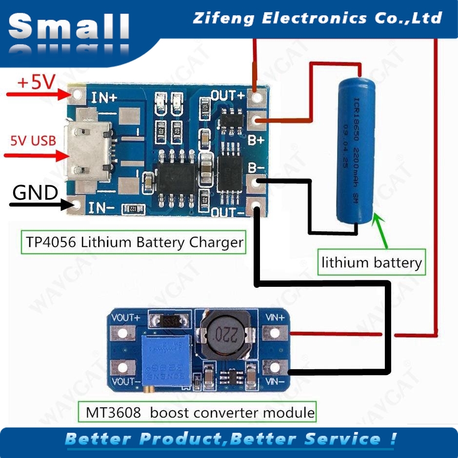 Set 5 Mô Đun Sạc Pin 1a Micro Usb 5v 1a 18650 Tp4056