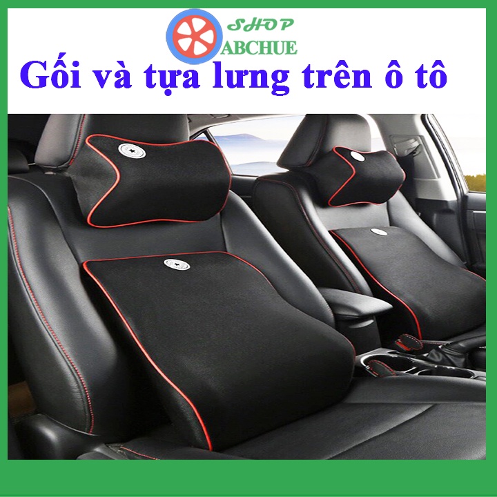 Set Gối tựa đầu , tựa lưng cao su non cao cấp dành cho  Ô Tô xe hơi