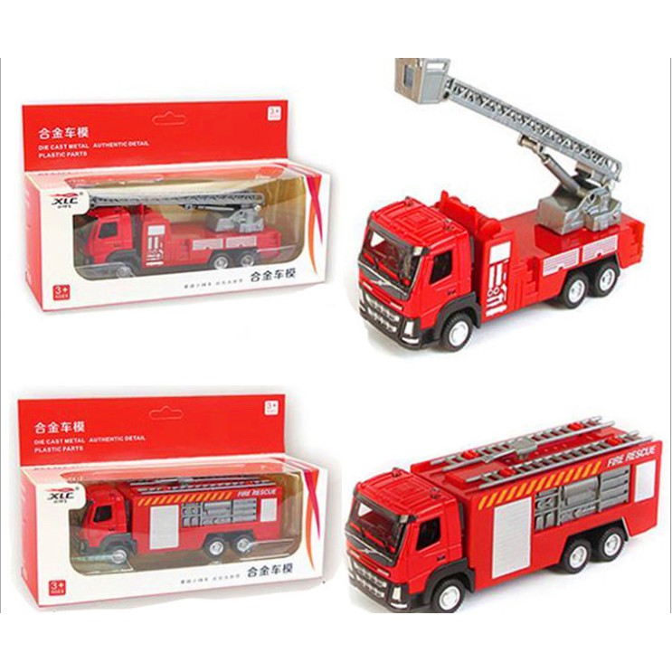 Mô hình xe cứu hỏa, xe tải bằng hợp kim kết hợp nhựa