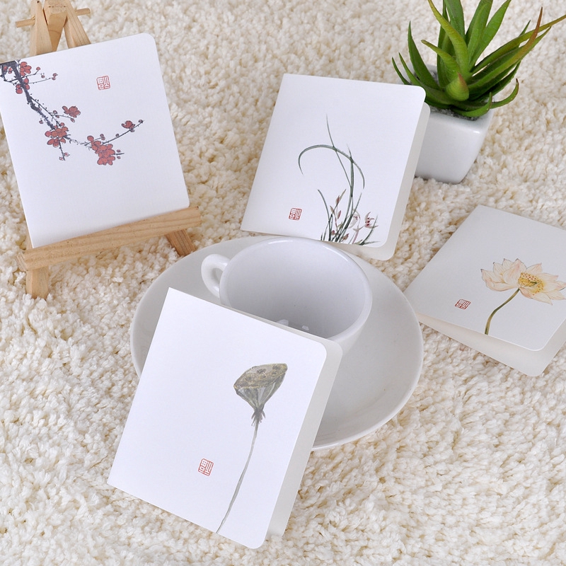 Thiệp Chúc Mừng Dạng Gập Màu Trắng Đơn Giản Diy