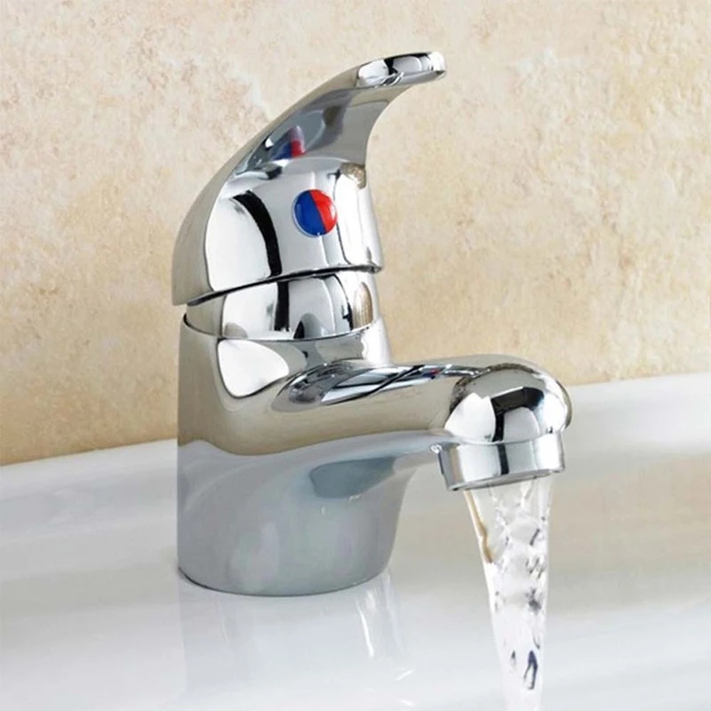 (Tặng kèm 2 dây cấp nước NL) Vòi Lavabo, vòi chậu rửa mặt nóng lạnh đồng thau mạ Crom sáng bóng phân loại 11cm và 14cm