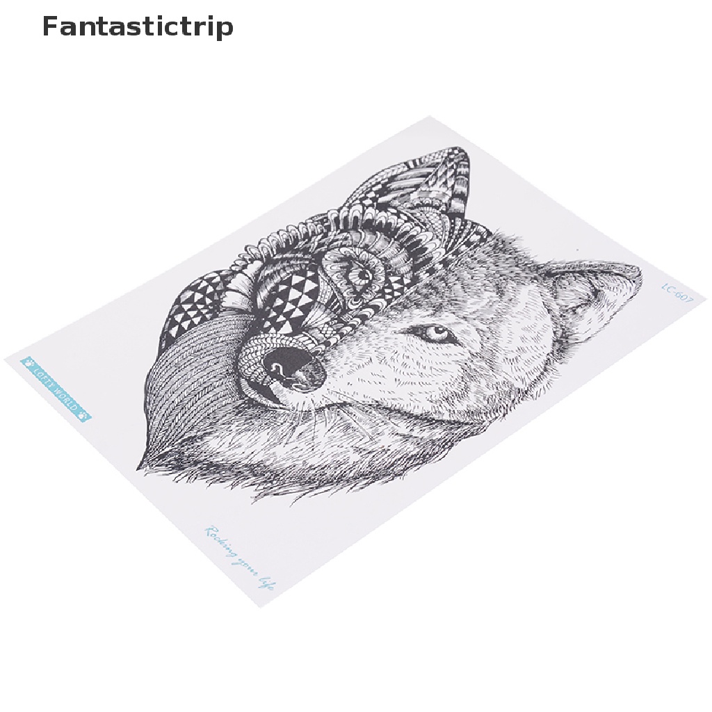 Hình Xăm Dán Trang Trí Cơ Thể Chống Thấm Nước Hình Sói Cá Tính