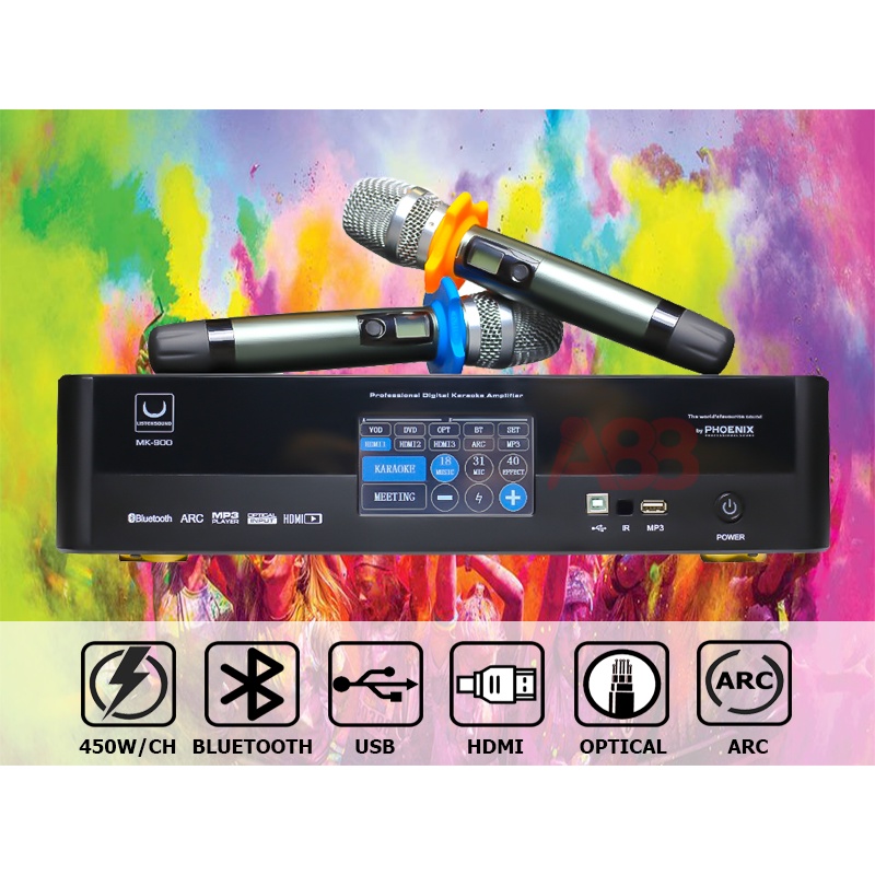 Vang số liền công suất kèm micro 3in1 Listensound MK-900