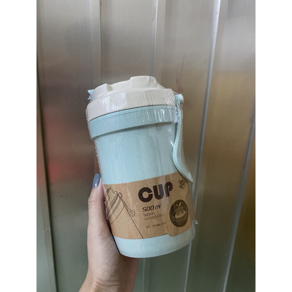 Cốc Lúa Mạch Đựng Súp, Canh Giữ Nhiệt Và Chống Tràn Kèm Muỗng Tiện Ích 500ML | BigBuy360 - bigbuy360.vn