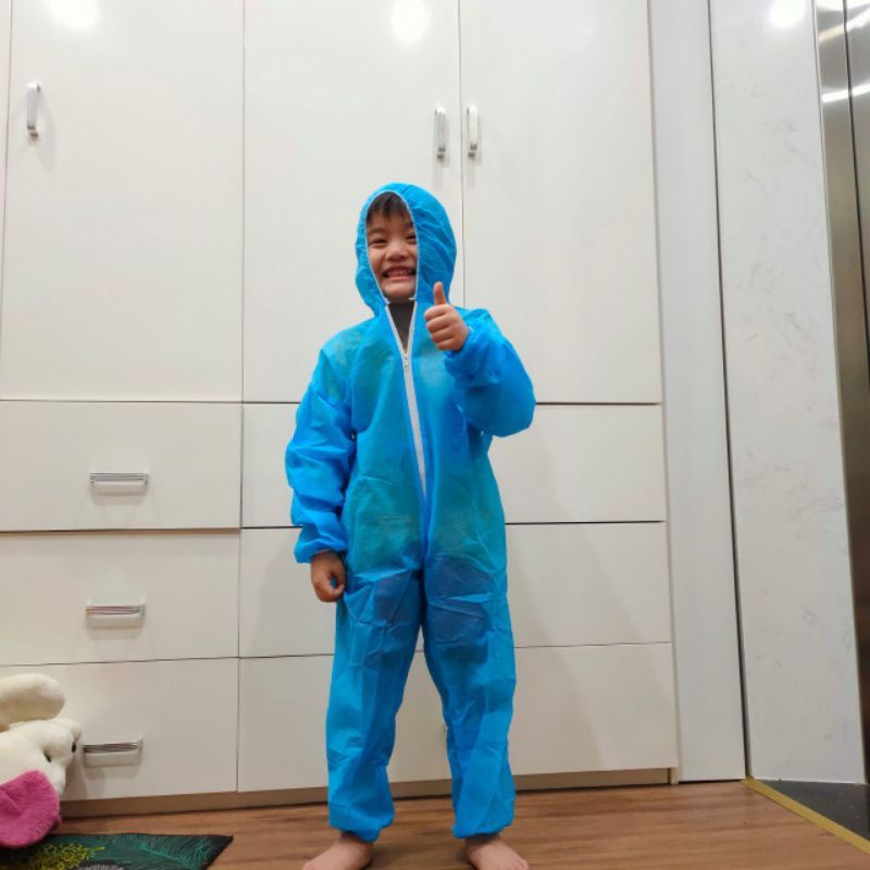 BỘ QUẦN ÁO BẢO HỘ PHÒNG CHỐNG DỊCH TRẺ EM ( từ 1 m 30 trở xuống)