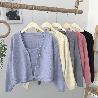 Set áo cardigan len lông full set có video thật