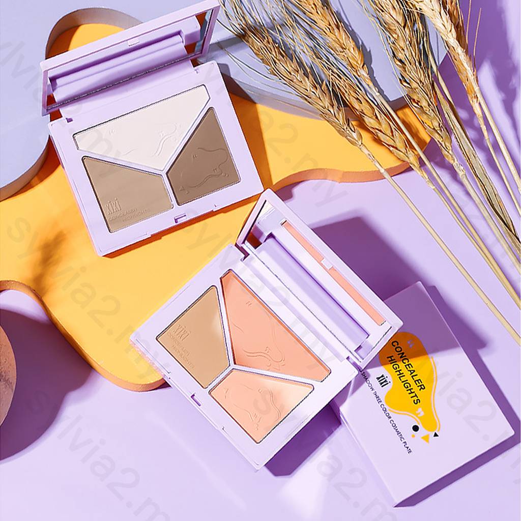 (Hàng Mới Về) Bảng Phấn Bắt Sáng Và Tạo Khối Má Hồng 3 Màu Xixi