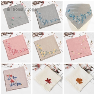 Khăn Tay Cotton Phối Ren Thêu Họa Tiết Phong Cách Cổ Điển Cho Nữ