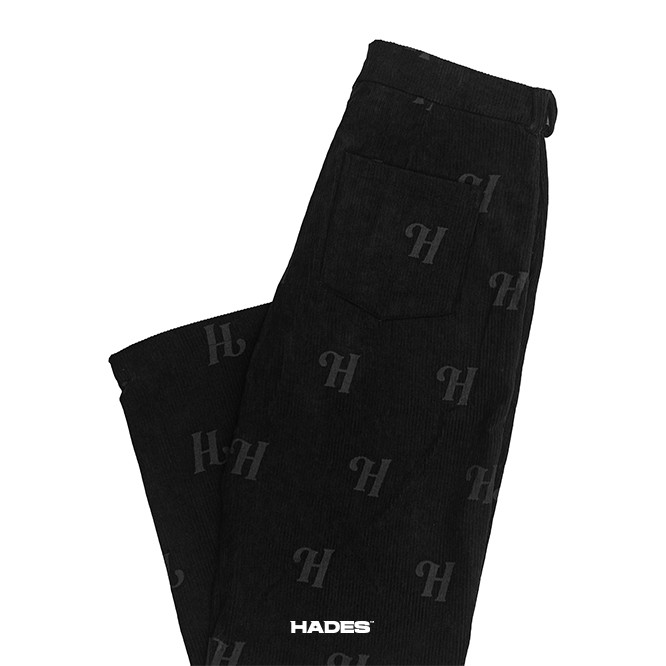 Quần Dài Unisex H BLACK Corduroy HADES Brand Chính Hãng