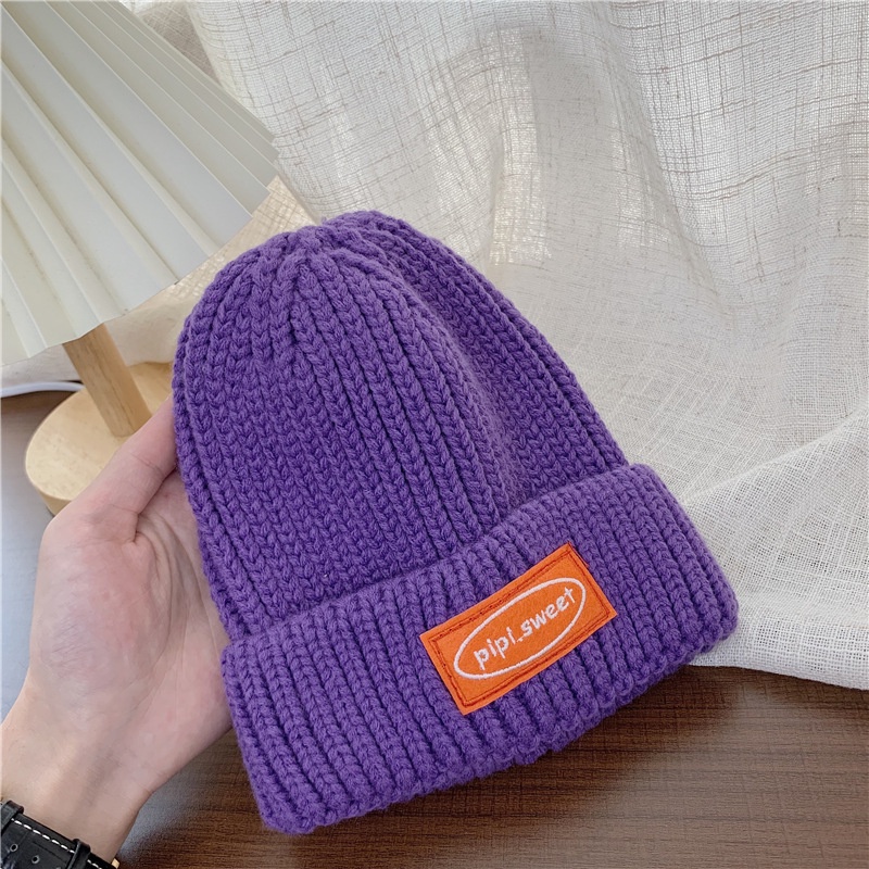 Mũ len mềm mại in chữ thời trang Hàn Quốc dành cho nữ