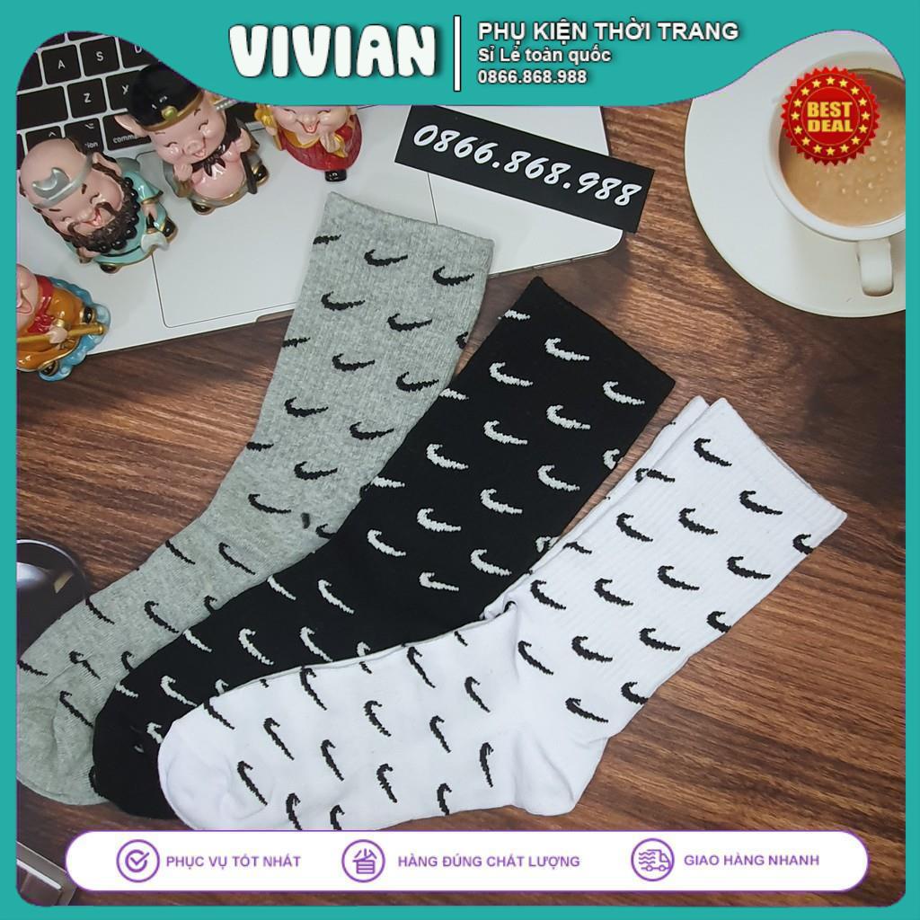 Vớ Nike cổ cao [ PHẨY LOGO ] Tất cao cổ Vintage phong cách thể thao - HÀNG HOT