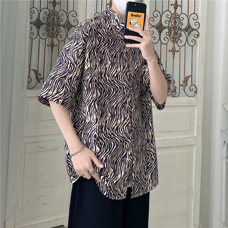 Áo Sơ Mi Nam In Họa Tiết Thời Trang Mùa Hè size M-3XL