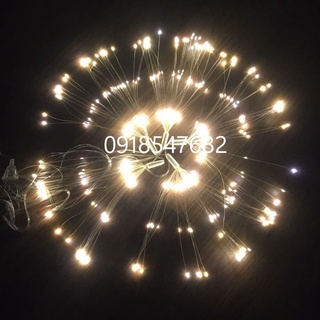 Đèn trang trí nháy pháo hoa dài 6m 200 bóng led có 5 chùm pháo 3 tầng