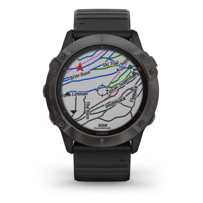 Đồng hồ Garmin Fenix 6X - Titanium Carbon Gray DLC , Pro Solar - Chính Hãng