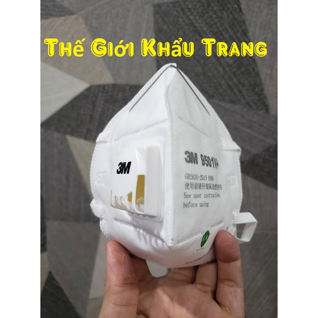 Khẩu trang 3M N95 9501v+, 9501+ chống bụi mịn PM2.5, dây thun đeo tai, hàng chính hãng | WebRaoVat - webraovat.net.vn