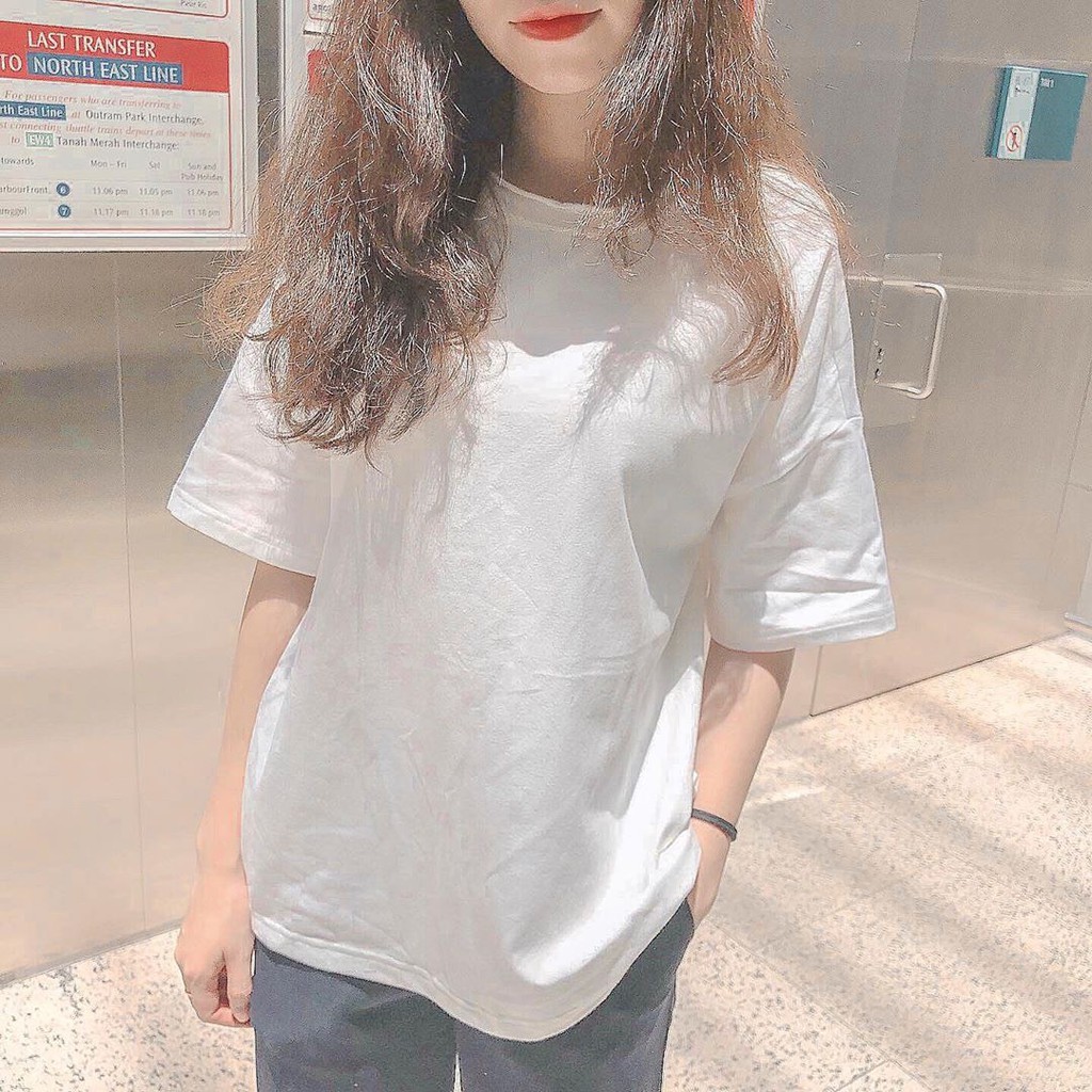 Áo thun trơn UNISEX nam nữ TAY LỠ CỰC RẺ