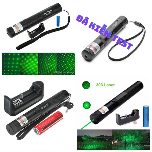 Đèn Laser Siêu Mạnh - Đèn Laze 303 Tia Sáng Xanh + Tặng Kèm Pin, Sạc