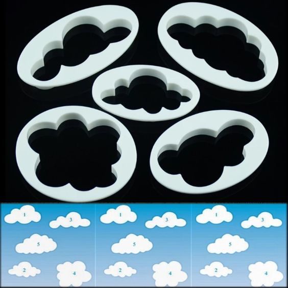BỘ 5 KHUÔN CUTTER ĐÁM MÂY (NHỰA)