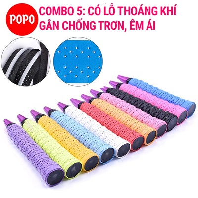Quấn cán cầu lông POPO OG2 có lỗ thoáng khí, gân chống trơn