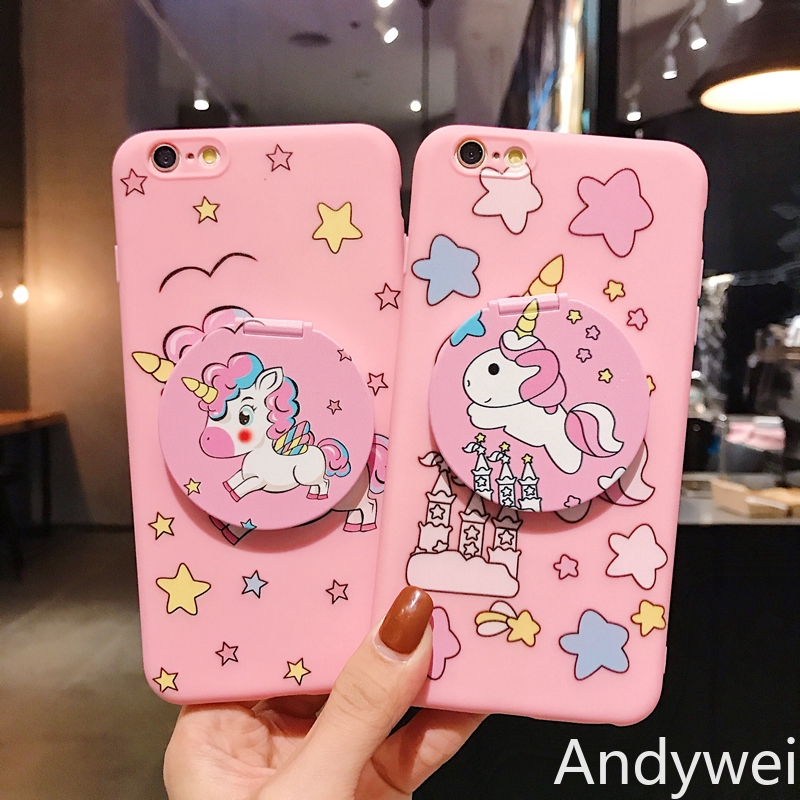 Ốp điện thoại có gương hình kỳ lân cho OPPO A31 A91 A9 A5 A7 A5S A3S A37 A83 F5 F7 A1K R9S F9 F11pro Realme 5/5i/5S