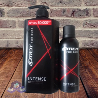 Combo Dầu gội và Xịt khử mùi nước hoa X-Men For Boss Intense