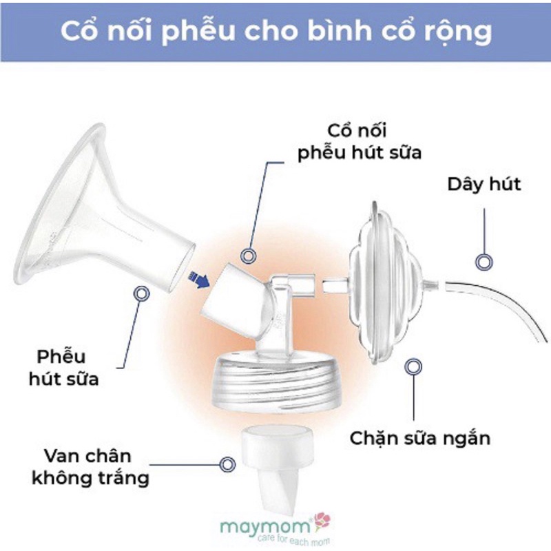 Cổ nối cổ rộng dùng cho máy Spectra, Avent, Fatz chính hãng maymom